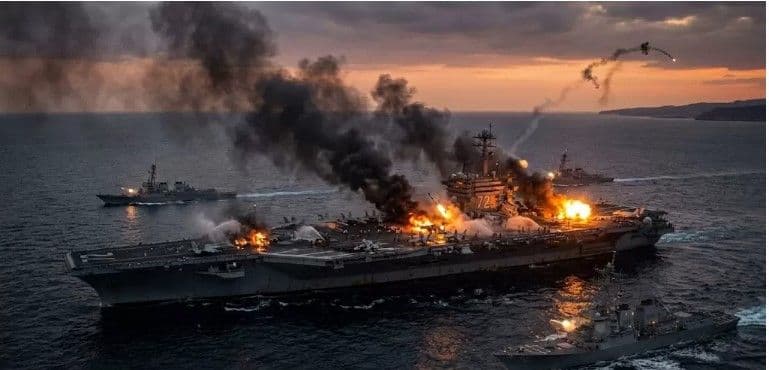 Kapal Induk Terbesar AS Terbakar saat Perang Lawan Iran, 2 Awak Luka